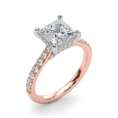 Allegra Princess Hidden Halo Engagement Ring