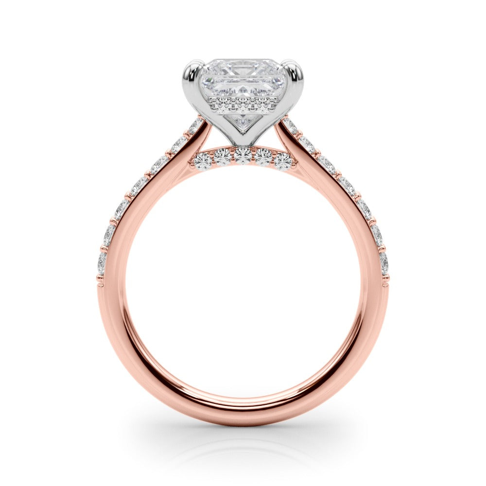 Allegra Princess Hidden Halo Engagement Ring