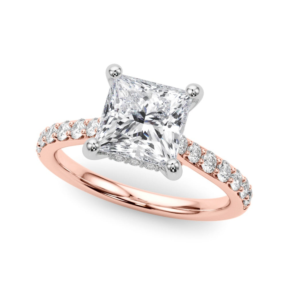 Allegra Princess Hidden Halo Engagement Ring