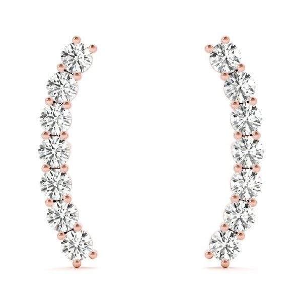 Seven Diamond Climber Earrings