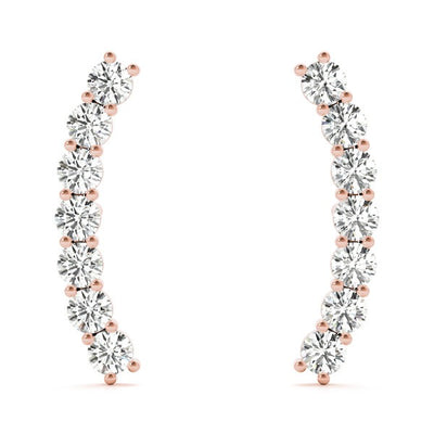 Seven Diamond Climber Earrings