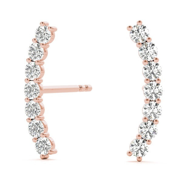 Seven Diamond Climber Earrings