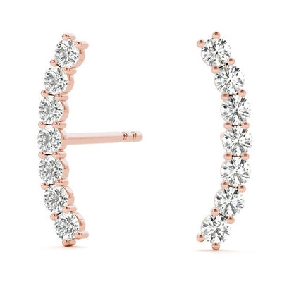 Seven Diamond Climber Earrings