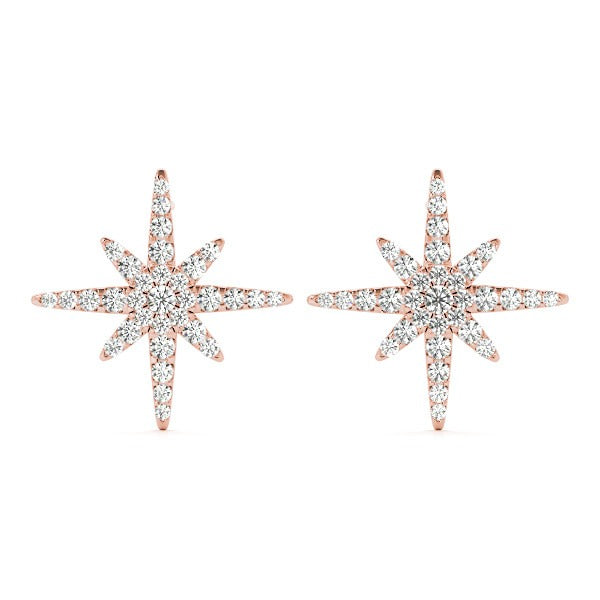 Star Diamond Stud Earrings