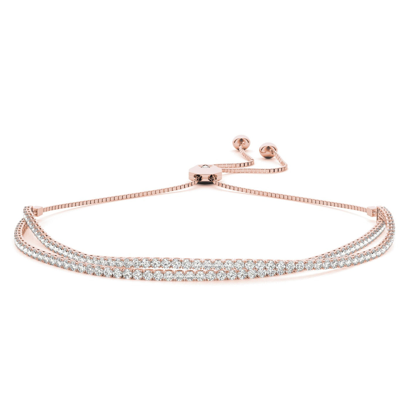 Double Row Adjustable Diamond Bracelet