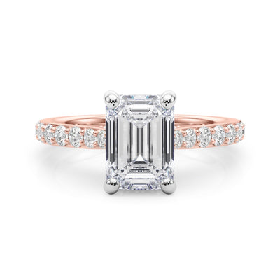 Francesca Emerald Cut Hidden Halo Engagement Ring