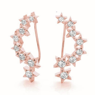 Star Diamond Climber Earrings