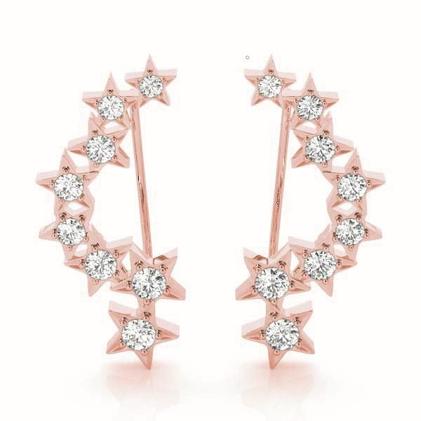 Star Diamond Climber Earrings