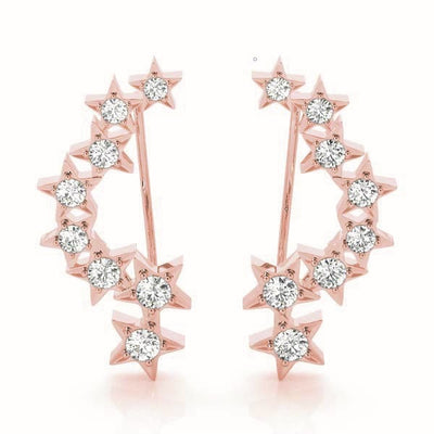 Star Diamond Climber Earrings