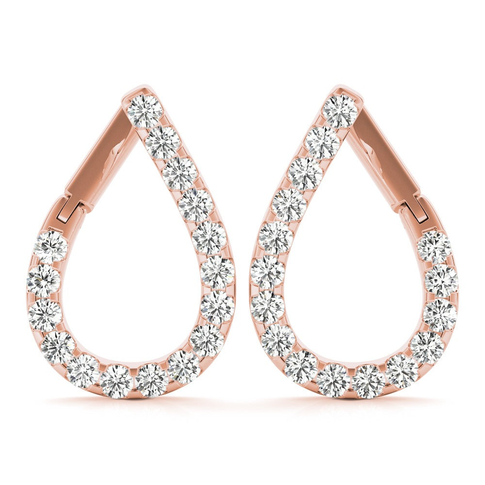 Tear Drop Diamond Dangle Earrings