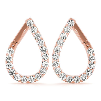 Tear Drop Diamond Dangle Earrings