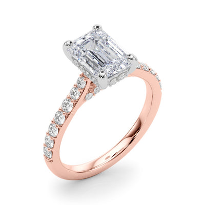 Francesca Emerald Cut Hidden Halo Engagement Ring