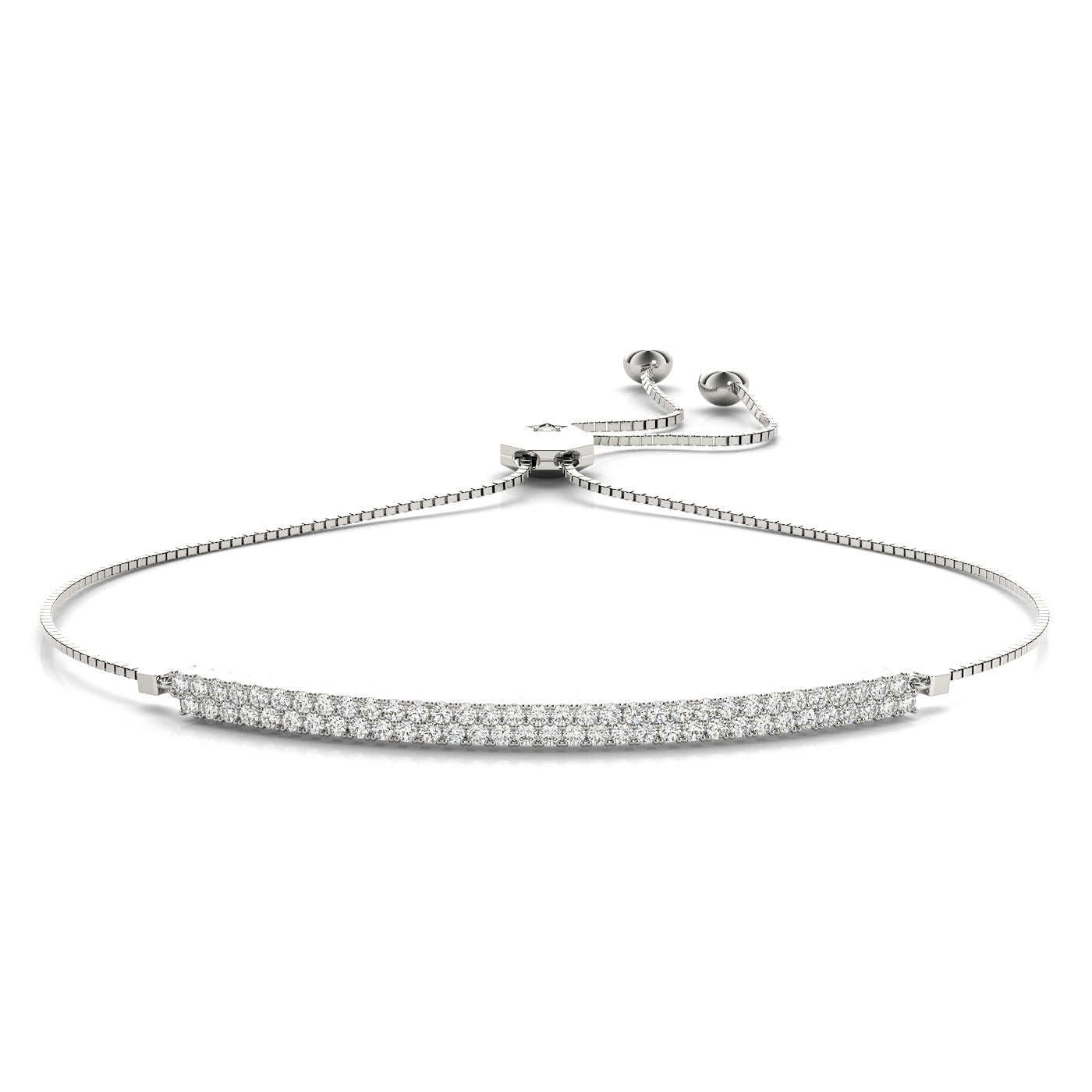 2 Row Diamond Adjustable Bracelet