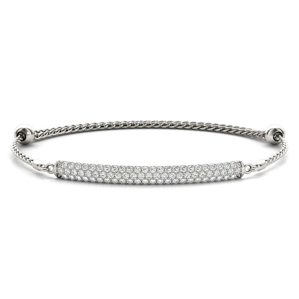 3 Row Diamond Adjustable Bracelet