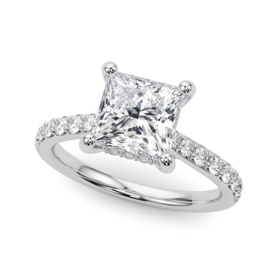 Allegra Princess Hidden Halo Engagement Ring