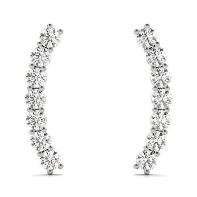 Seven Diamond Climber Earrings