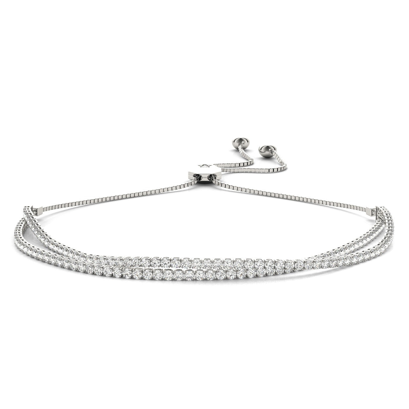 Double Row Adjustable Diamond Bracelet