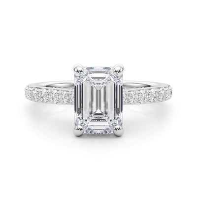 Francesca Emerald Cut Hidden Halo Engagement Ring