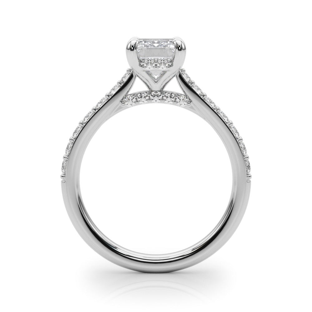 Francesca Emerald Cut Hidden Halo Engagement Ring