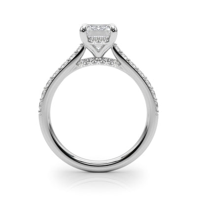 Francesca Emerald Cut Hidden Halo Engagement Ring