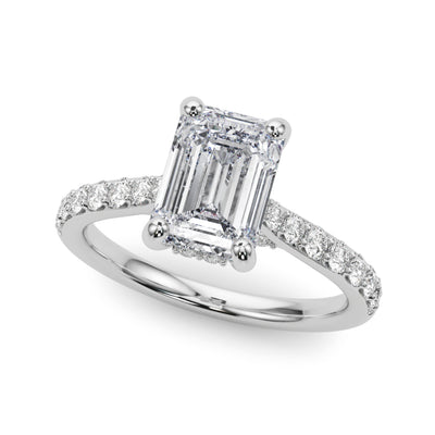 Francesca Emerald Cut Hidden Halo Engagement Ring