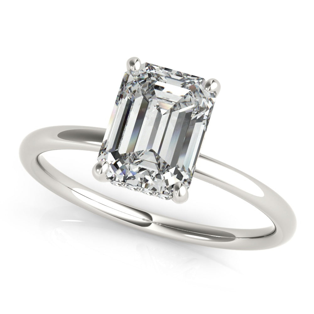 Isabella Emerald Cut Hidden Halo Engagement Ring