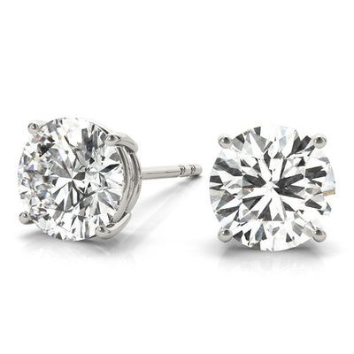 Round Cut Diamond Stud Earrings