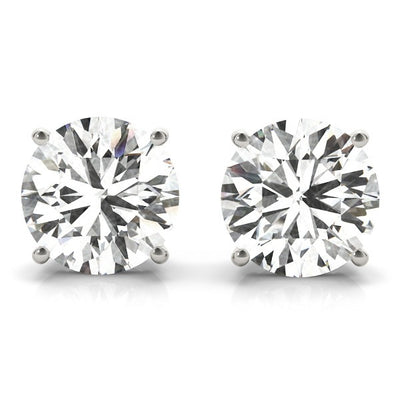 Round Cut Diamond Stud Earrings