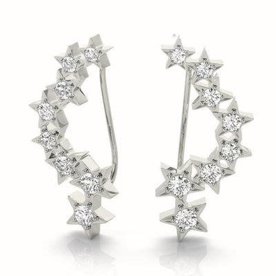 Star Diamond Climber Earrings