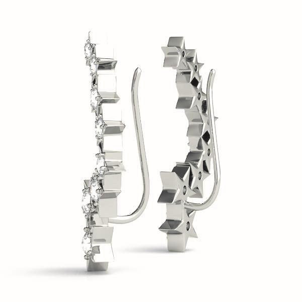 Star Diamond Climber Earrings