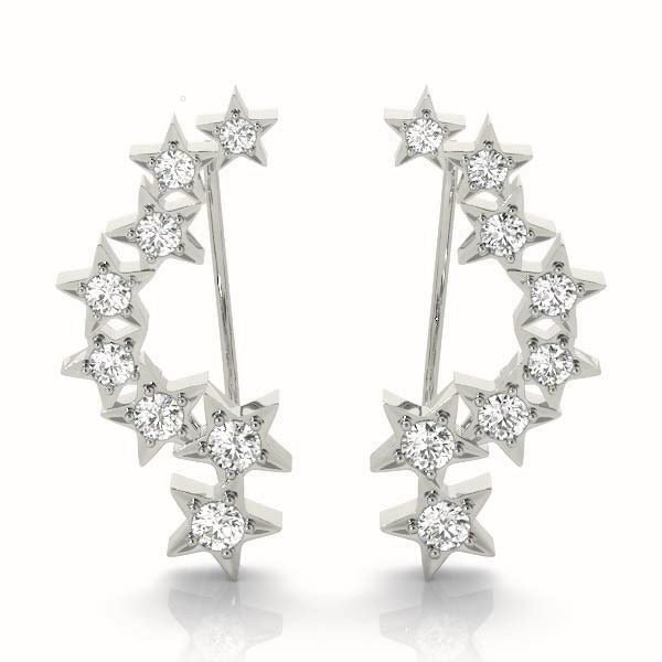 Star Diamond Climber Earrings