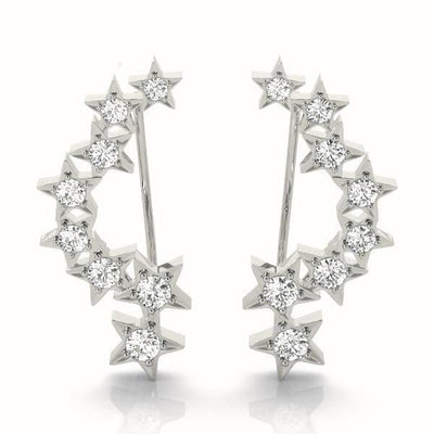 Star Diamond Climber Earrings