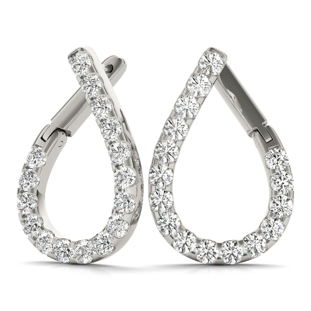 Tear Drop Diamond Dangle Earrings