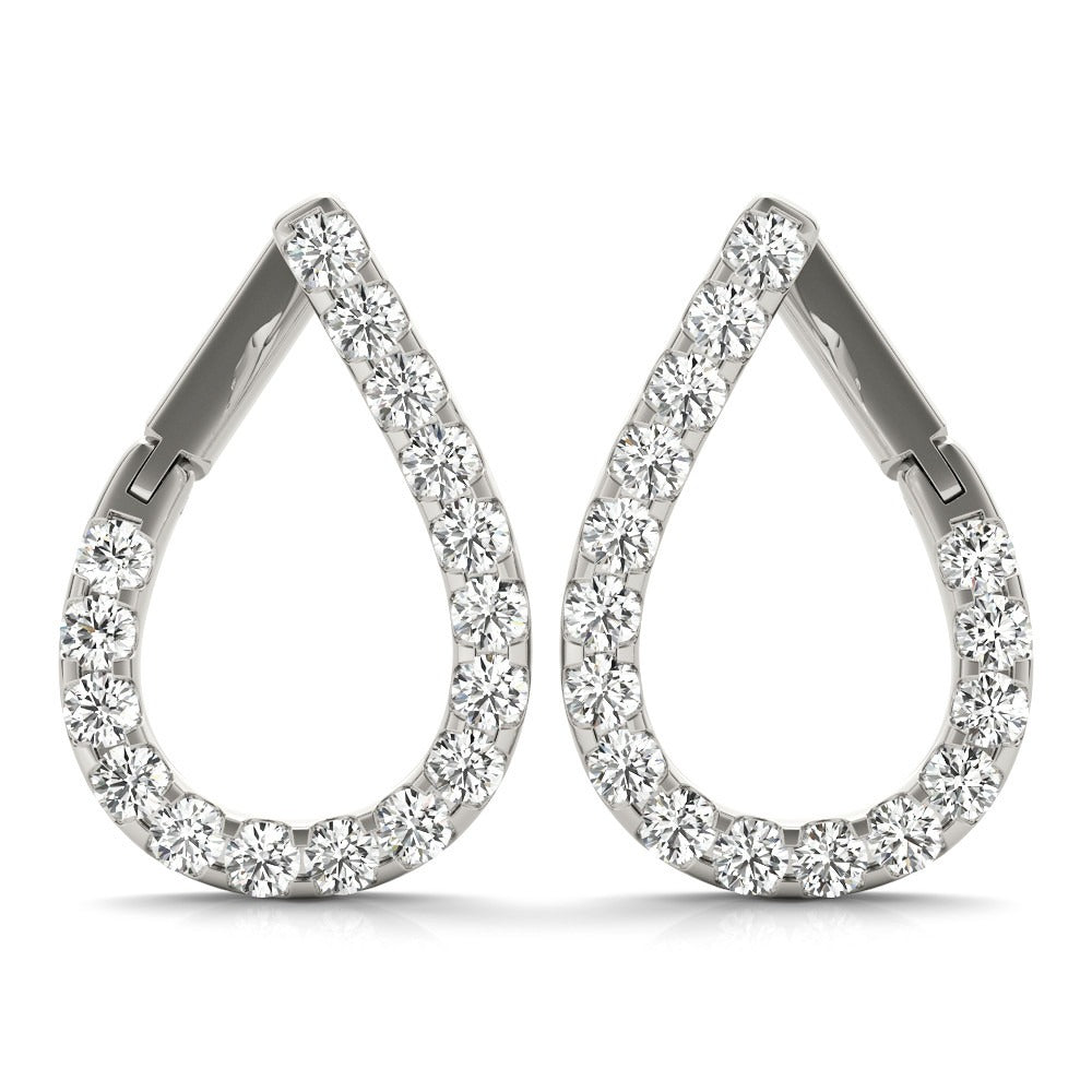 Tear Drop Diamond Dangle Earrings