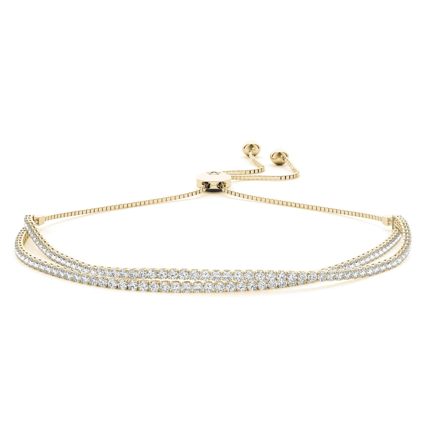 Double Row Adjustable Diamond Bracelet