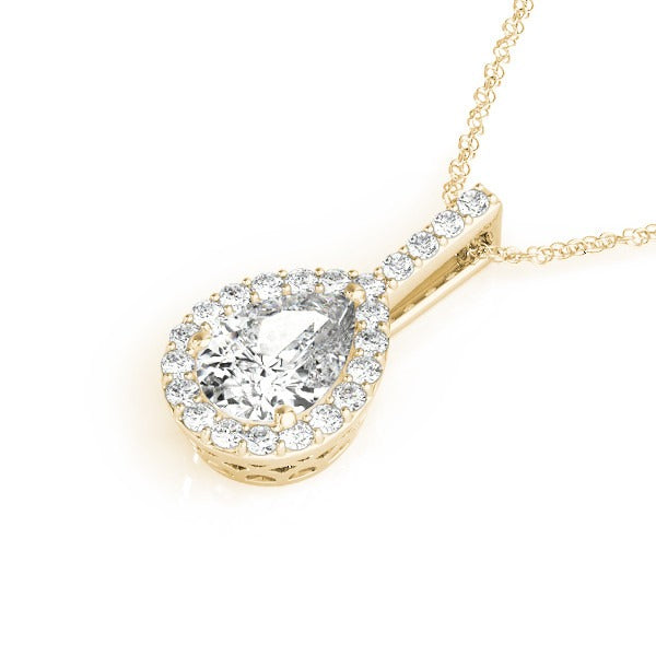 Tear Drop Diamond Pendant Necklace