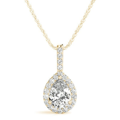 Tear Drop Diamond Pendant Necklace