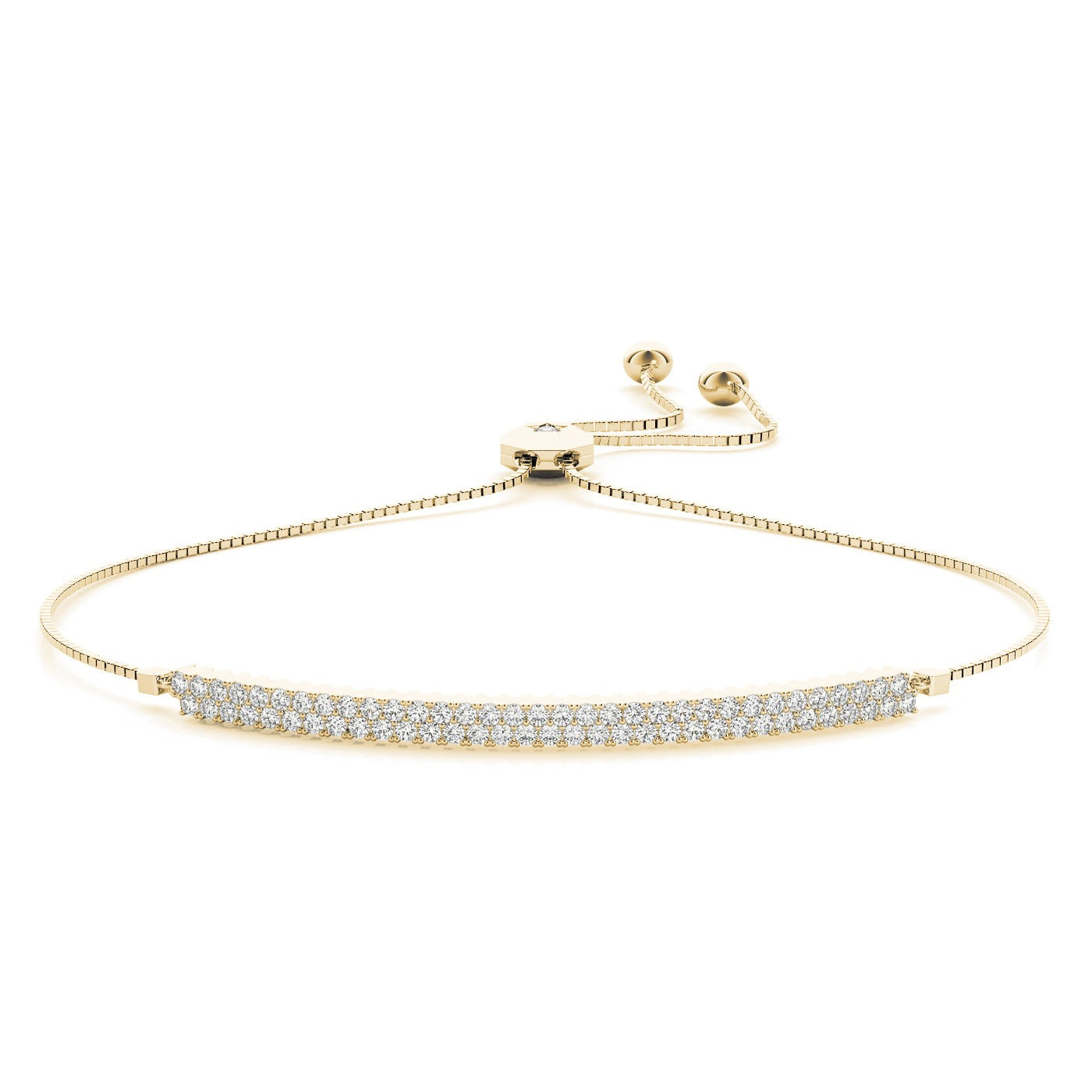 2 Row Diamond Adjustable Bracelet