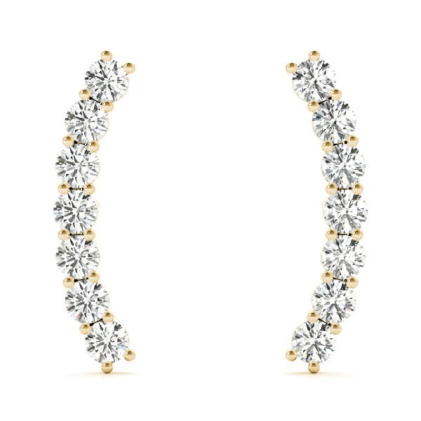 Seven Diamond Climber Earrings