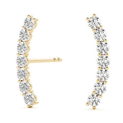 Seven Diamond Climber Earrings