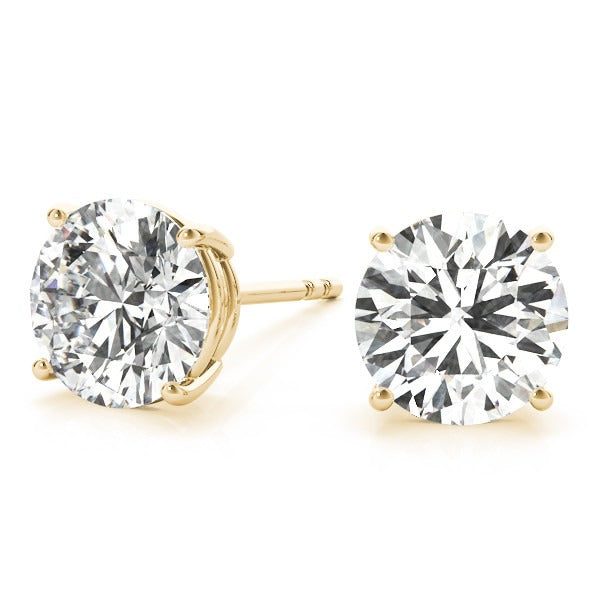 Round Cut Diamond Stud Earrings