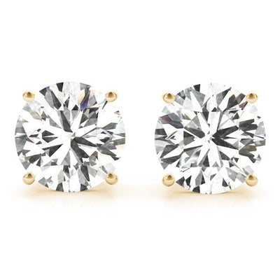 Round Cut Diamond Stud Earrings