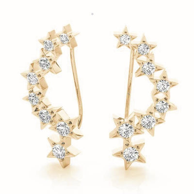 Star Diamond Climber Earrings