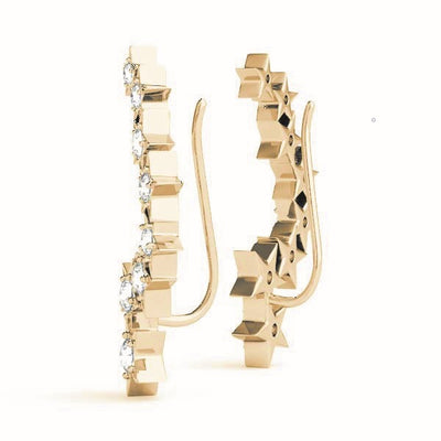 Star Diamond Climber Earrings