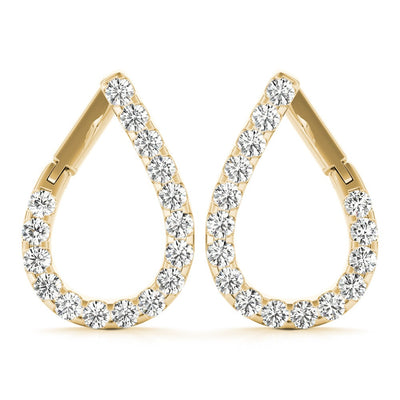 Tear Drop Diamond Dangle Earrings