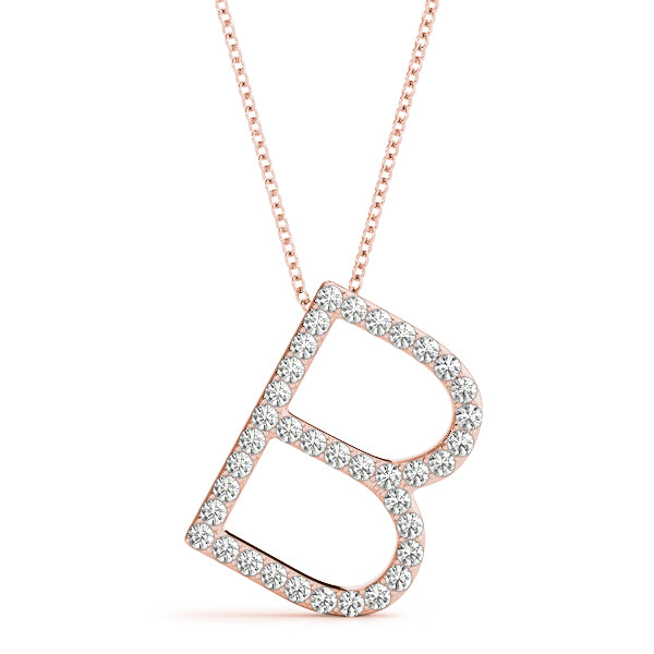 "B" Carbon Diamond Pendant