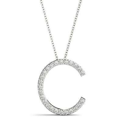 "C" Carbon Diamond Pendant