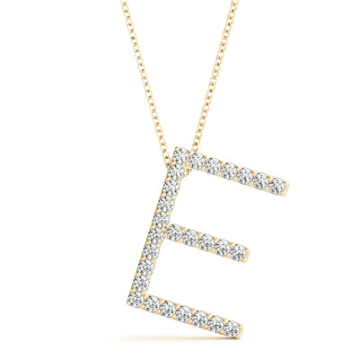 "E" Carbon Diamond Pendant