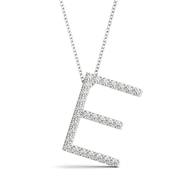 "E" Carbon Diamond Pendant