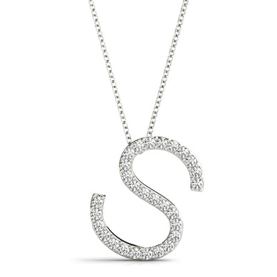 "S" Carbon Diamond Pendant